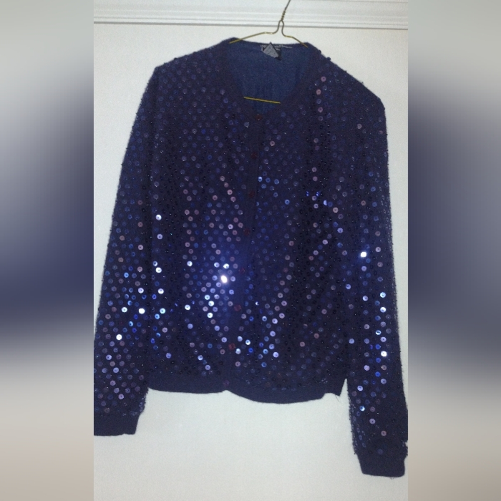 Nina Patrick sequin cardigan ptp 19 "